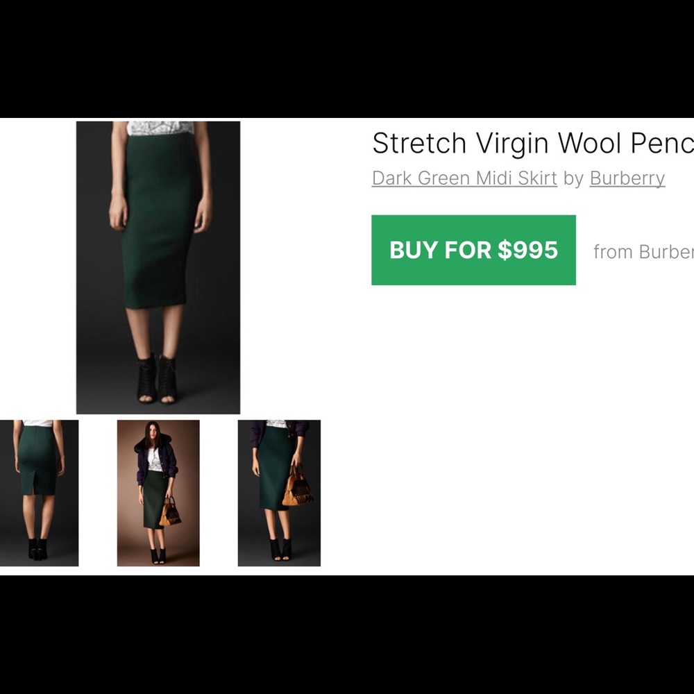 Burberry prorsum virgin wool pencil skirt